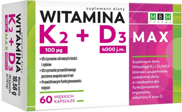 MBM Witamina K2 + D3 Max 60 kapsułek