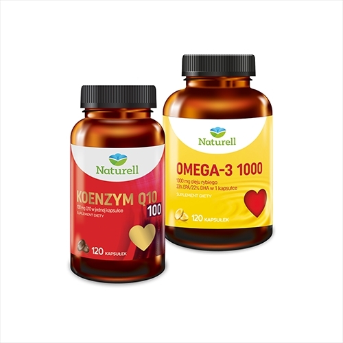 NATURELL Koenzym Q10 100 120 kapsułek + Naturell Omega-3 1000 120 kapsułek