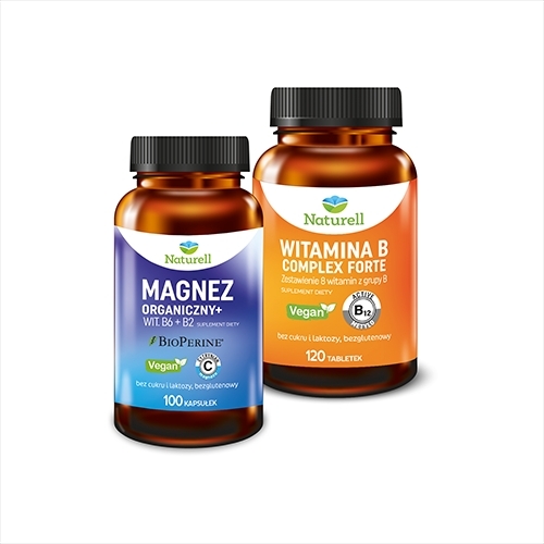 Naturell Magnez Organiczny + 100 kapsułek + Naturell Witamina B Complex Forte 120 tabletek
