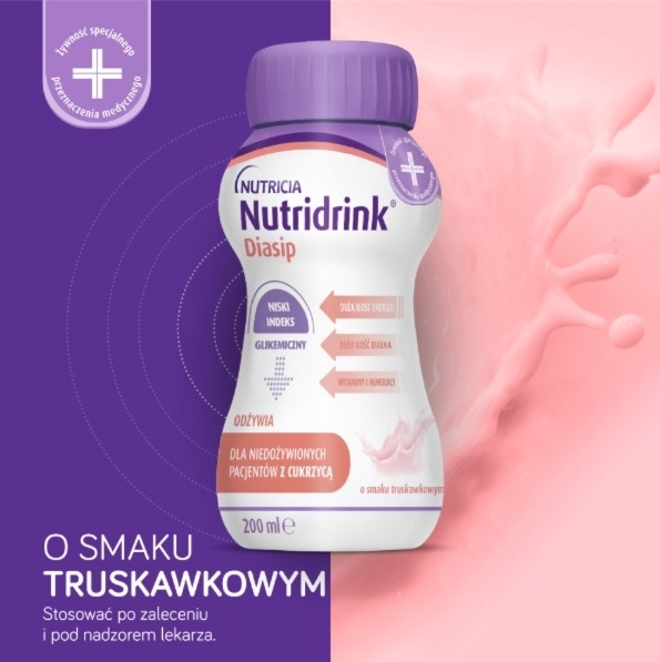 Nutridrink Diasip o smaku truskawkowym płyn 4 szt. po 200 ml