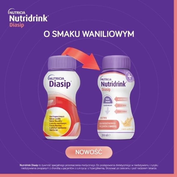 Nutridrink Diasip o smaku waniliowym płyn 4 szt. po 200 ml
