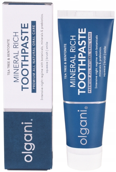 OLGANI Mineral Rich Drzewo Herbaciane & Betonitowa Glinka Pasta do zębów 75 ml