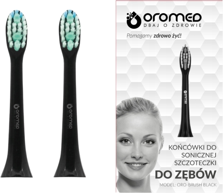 OROMED Komplet końcówek do szczoteczki sonicznej ORO-BRUSH czarne 2 sztuki