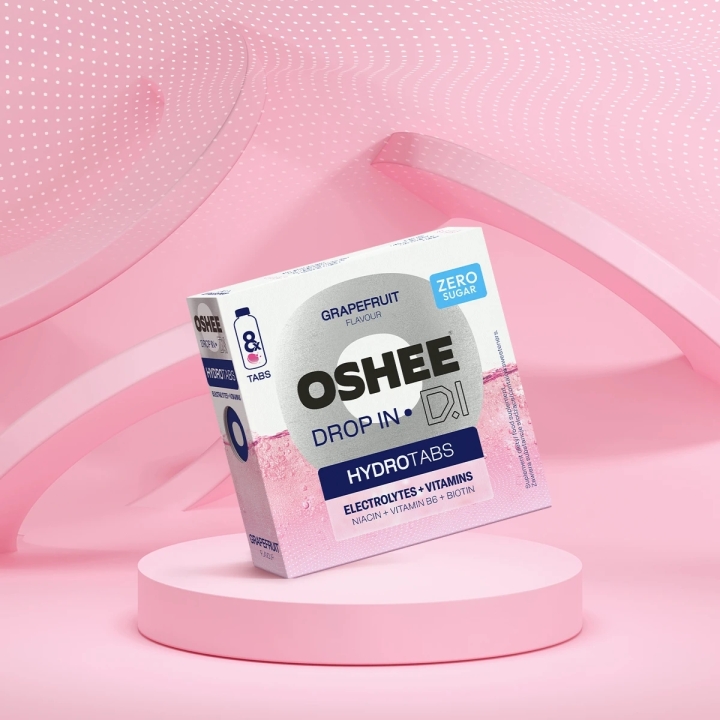 OSHEE Drop in Hydrotabs Elektrolity + Witaminy Grapefruit 8 tabletek