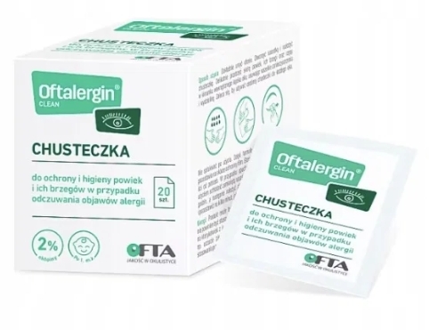 Oftalergin Clean Chusteczki do ochrony i higieny powiek 20 sasz.