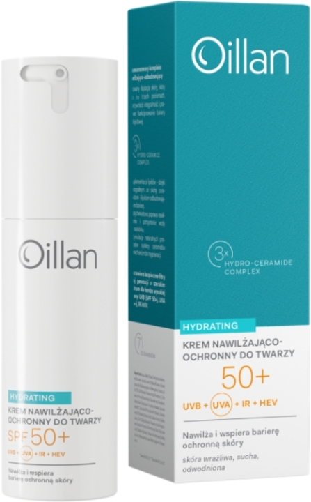 Oillan Hydrating Krem do twarzy nawilżająco- ochronny skóra sucha, odwodniona SPF 50+, 50 ml