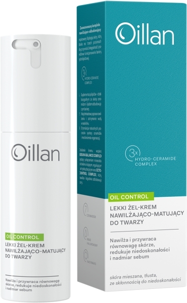 Oillan Oil Control Żel-krem do twarzy nawilżająco-matujący lekki 50 ml