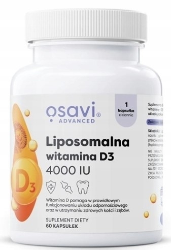 Osavi Liposomalna Witamina D3 4000 IU,  60 kapsułek