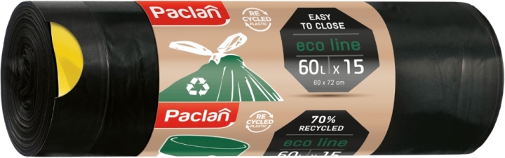 PACLAN Worki Eco line z taśmą 60 l 15 sztuk