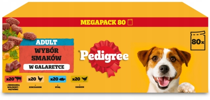 PEDIGREE Mokra karma dla psa Saszetka Galaretka Mix 80 x 100 g