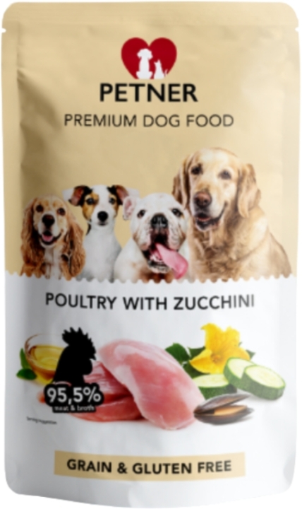 PETNER Drób z cukinią mokra karma dla psa 500 g