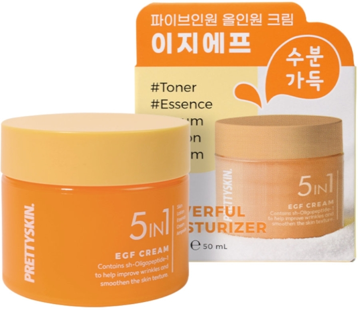 PRETTYSKIN 5in1 E.G.F CREAM wielofunkcyjny koreański krem do twarzy z EGF, 50 ml