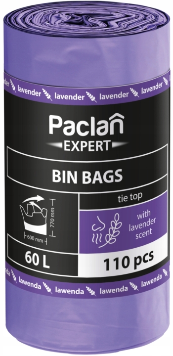 Paclan Multitop Worki z lawendowym zapachem 60 l x 110 sztuk