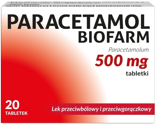 Paracetamol Biofarm 0,5 g x 20 tabletek