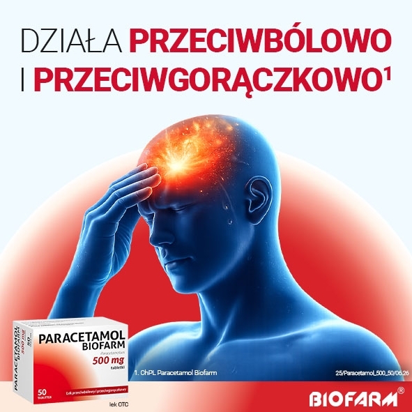 Paracetamol Biofarm 0,5 g x 50 tabl.