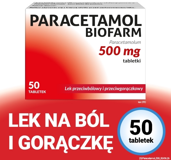 Paracetamol Biofarm 0,5 g x 50 tabl.