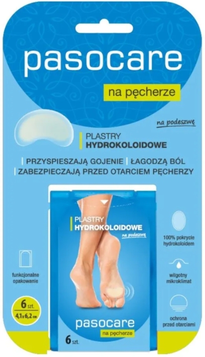 Pasocare Plastry na pęcherze na podeszwę hydrokoloidowe 6 sztuk