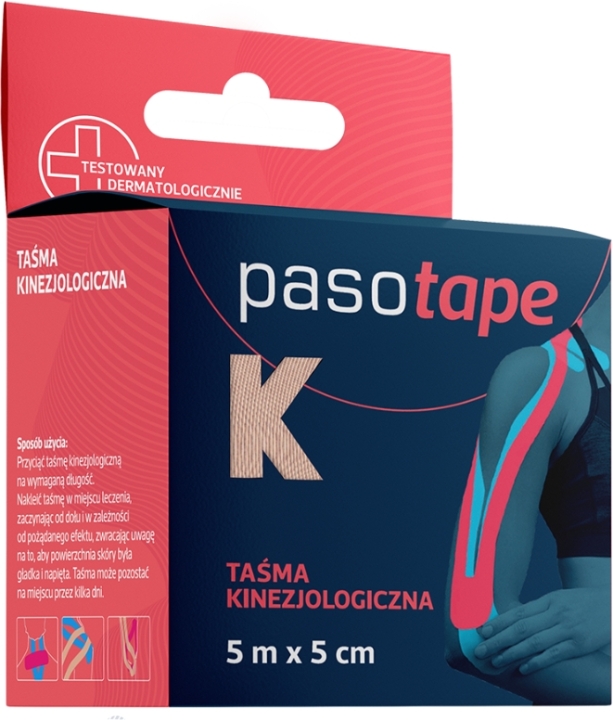 Pasotape Taśma kinezjologiczna cielista 5 m x 5 cm, 1 sztuka