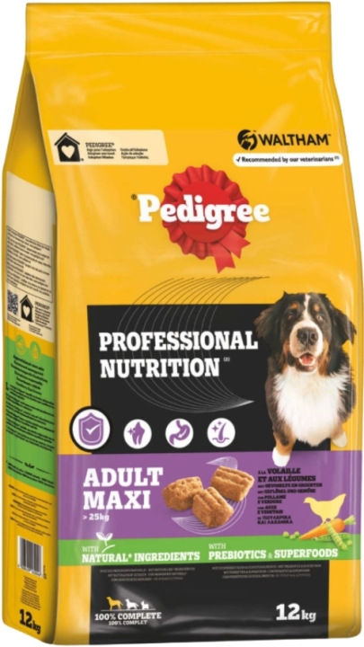 Pedegree Professional Nutrition Adult Maxi z Drobiem i Warzywami, Duże Rasy, 12 kg