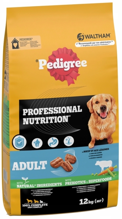 Pedegree Professional Nutrition Adult karma dla psa z Wołowiną i Warzywami, Średnie i Duże Rasy, 12 kg