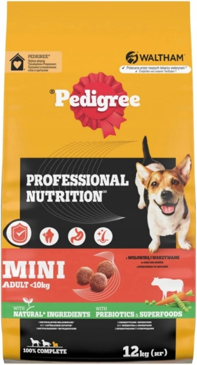 Pedigree Professional Nutrition Adult karma dla psa z Wołowiną i Warzywami Małe Rasy 12 kg