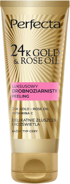Perfecta 24k Gold & Rose Oil luksusowy drobnoziarnisty peeling 75 g