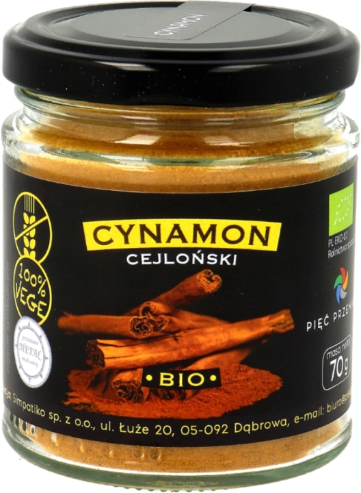 Pięć Przemian Cynamon cejloński bezglutenowy BIO 70 g