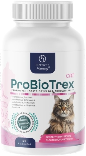 ProBioTrex Cat probiotyk i postbiotyk dla kotów 50 kaps.
