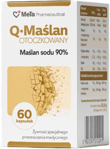 Q·Maślan Otoczkowany Maślan Sodu 90%, 60 kaps.