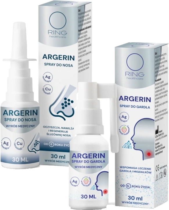 Ring Argerin Spray do gardła od 6 roku życia 30 ml + Ring Argerin Spray do nosa 30 ml