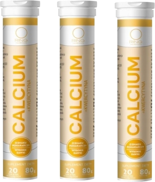 Ring Calcium + Kwercetyna 20 tabletek musujących Wielopak x 3