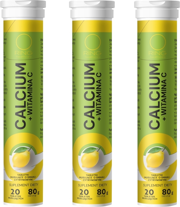 Ring Calcium + Witamina C 20 tabletek musujących Wielopak x 3