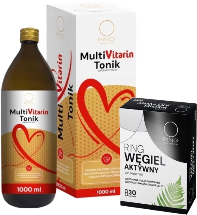 Ring MultiVitarin Tonik 1 l + Ring Węgiel Aktywny 30 kapsułek
