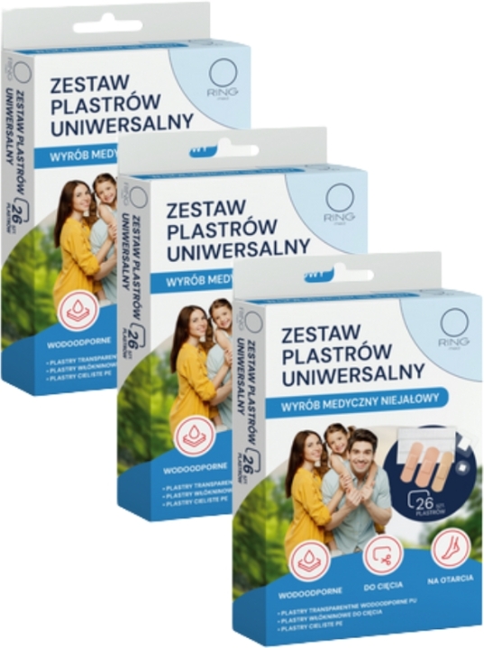 Ring Uniwersalny Zestaw plastrów 26 szt. Wielopak × 3