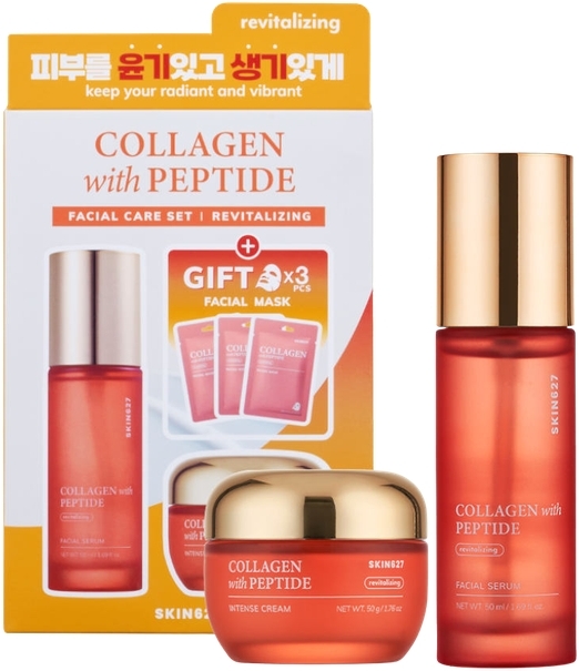 SKIN627 COLLAGEN with PEPTIDE, Zestaw 3 x 22 ml + 50 g + 50 ml