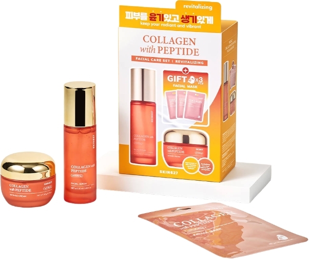 SKIN627 COLLAGEN with PEPTIDE, Zestaw 3 x 22 ml + 50 g + 50 ml