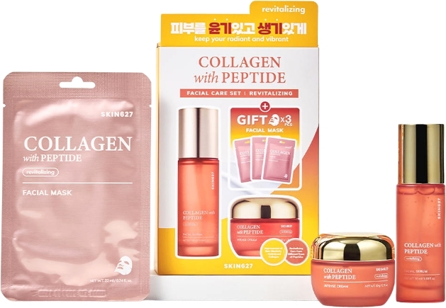 SKIN627 COLLAGEN with PEPTIDE, Zestaw 3 x 22 ml + 50 g + 50 ml