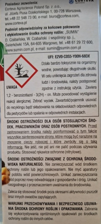 SUMIN  Spintor 240 SC zwalcza szkodniki w gruncie i pod osłonami 100 ml