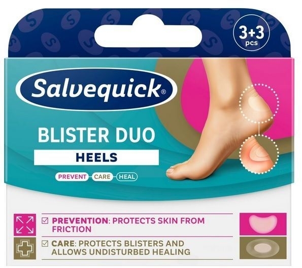 Salvequick Blister Duo Heels Plastry na pęcherze 6 sztuk