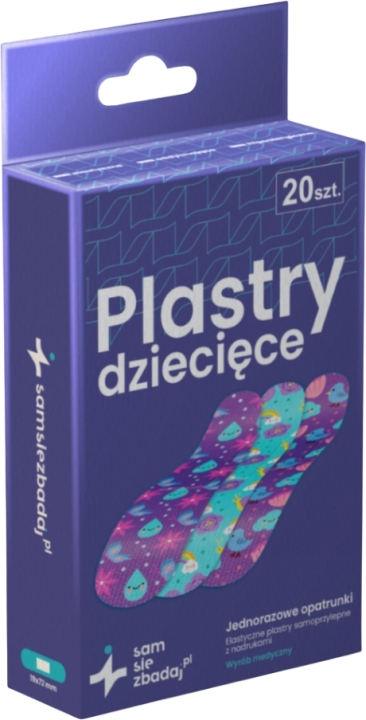 Samsiezbadaj.pl Plastry dziecięce 19 x 72 mm 20 sztuk