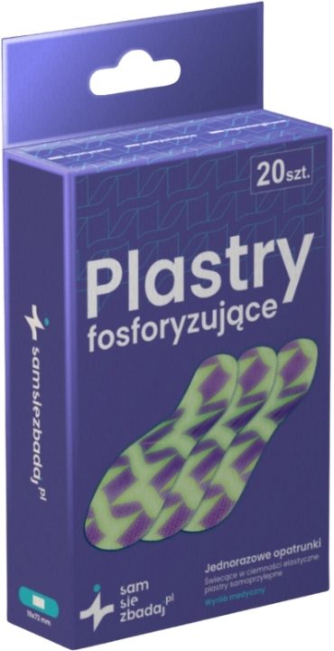 Samsiezbadaj.pl Plastry fosforyzujące 19 x 72 mm 20 sztuk