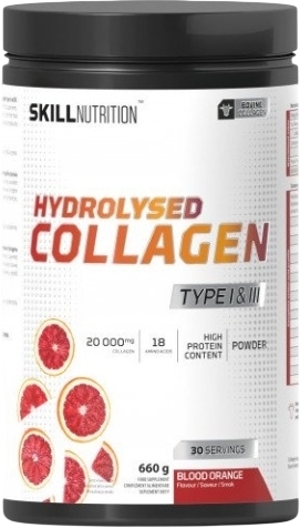 Skill Nutrition Hydrolysed Collagen Type I & III o smaku czerwonej pomarańczy 660 g
