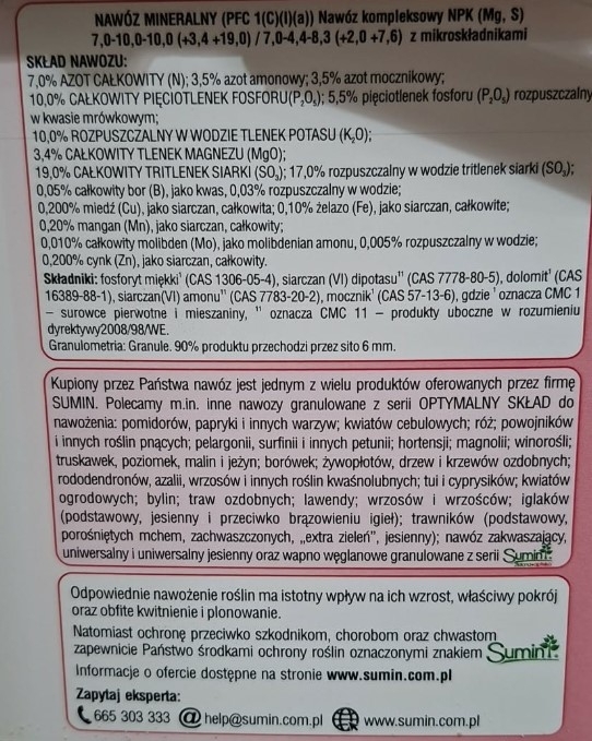 Sumin Nawóz do drzew i krzewów owocowych 2,5kg