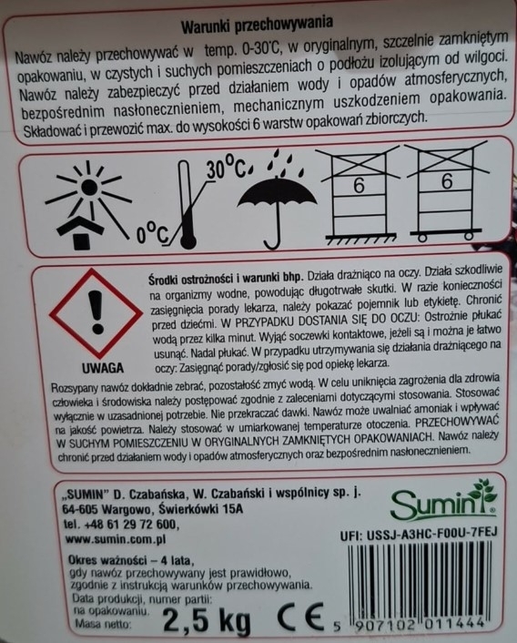 Sumin Nawóz do drzew i krzewów owocowych 2,5kg