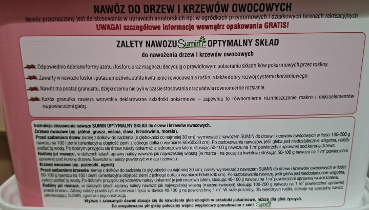 Sumin Nawóz do drzew i krzewów owocowych 2,5kg