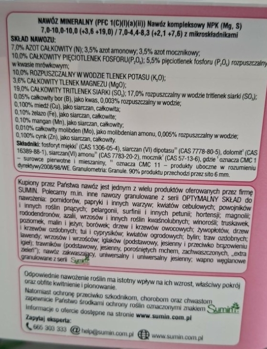 Sumin Nawóz do róż 2,5kg
