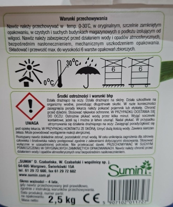 Sumin Nawóz do trawników "ekstra zieleń" 2,5kg