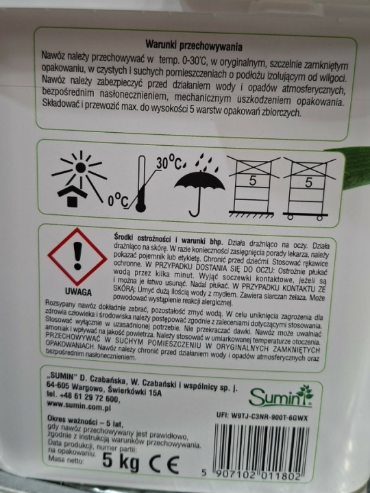 Sumin Nawóz do trawników porośniętych mchem wiadro 5kg