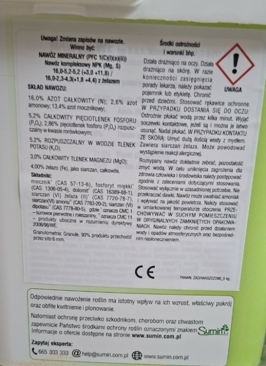 Sumin Nawóz do trawników zachwaszczonych wiadro 5kg