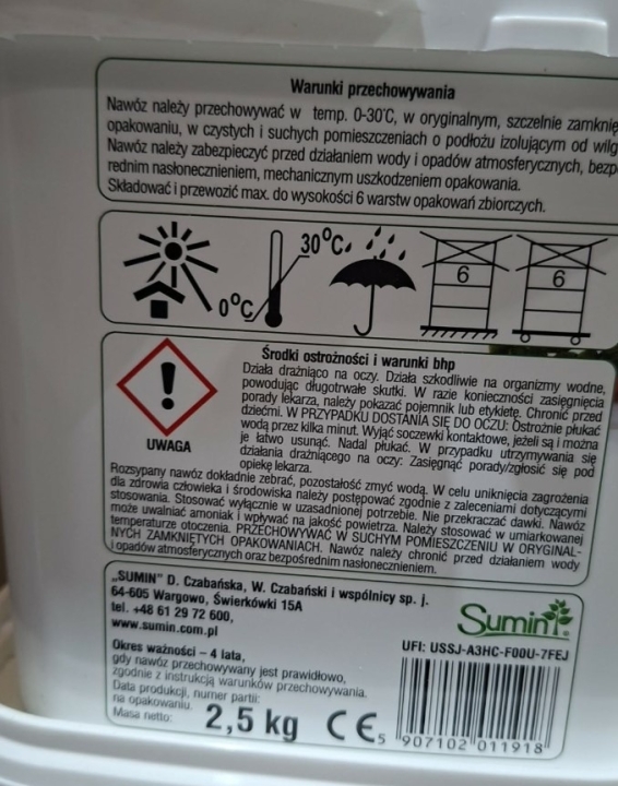 Sumin Nawóz do żywopłotów, drzew i krzewów ozdobnych liściastych 2,5kg